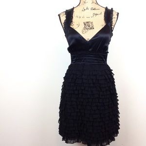 Kenzie Black Ruffled Party Dress - N1095